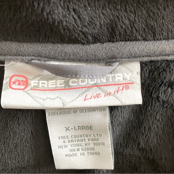 Free Country Fleece  Lined Soft Shell Black Hooded Jacket XL - Picture 7 of 8